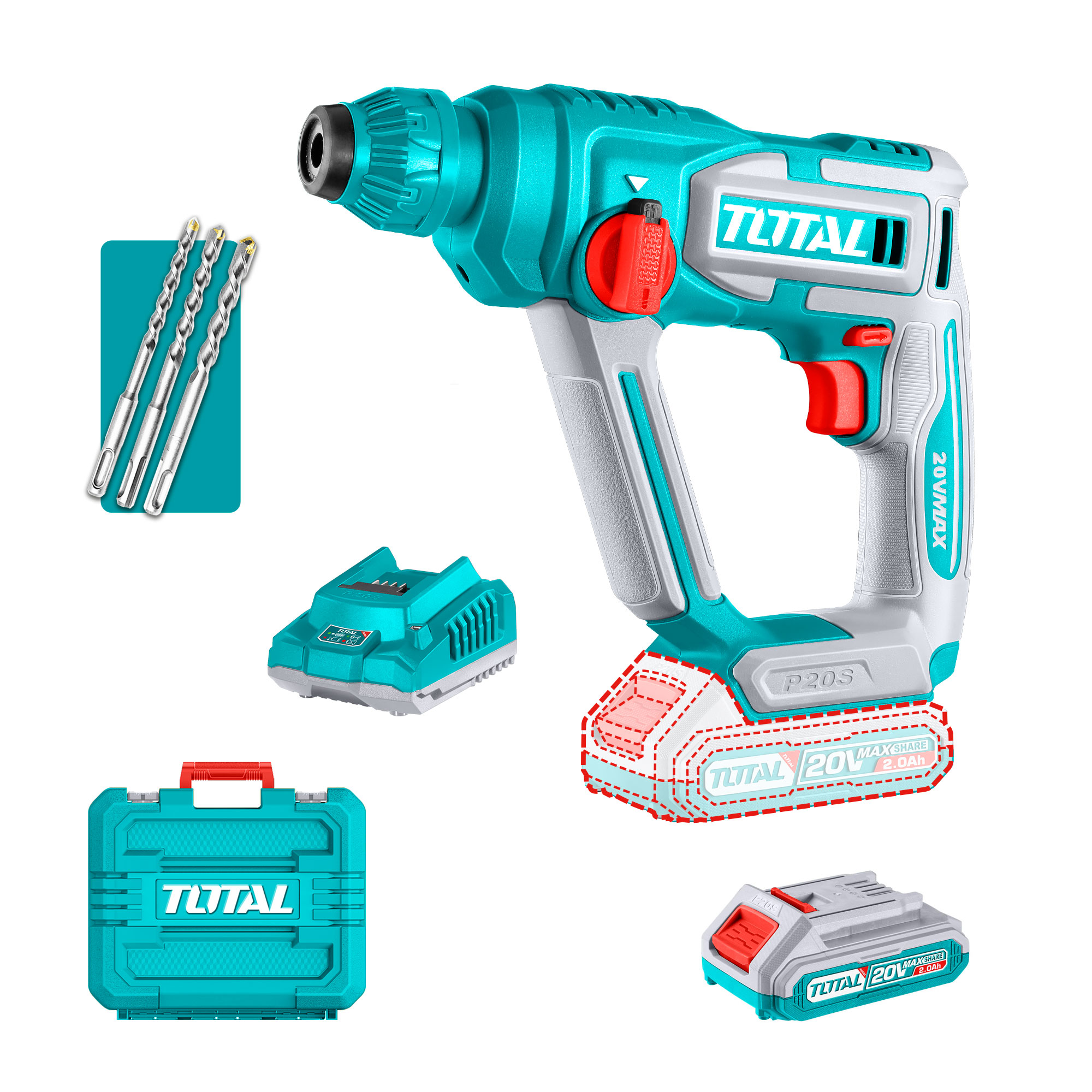 TOTAL Cordless rotary hammer 2OV