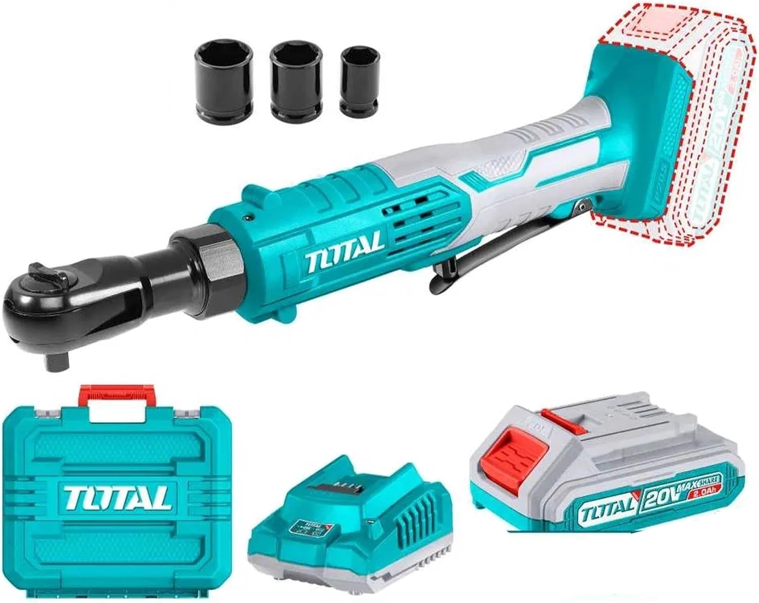 TOTAL Cordless drive ratchet 20V