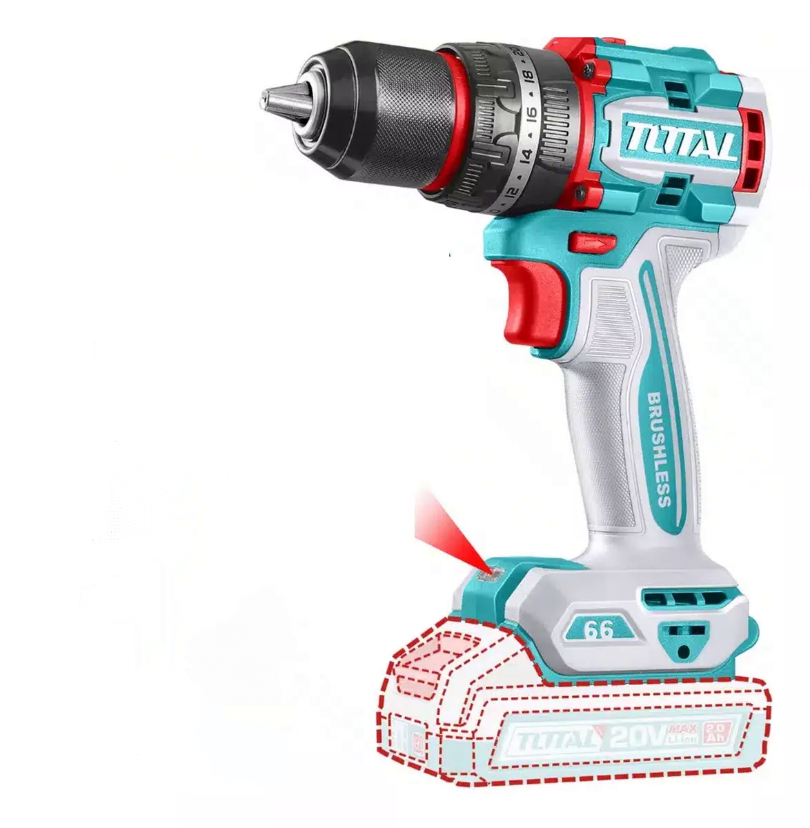 TOTAL Compact Brushless Cordless Impact Drill 20V - Image 2