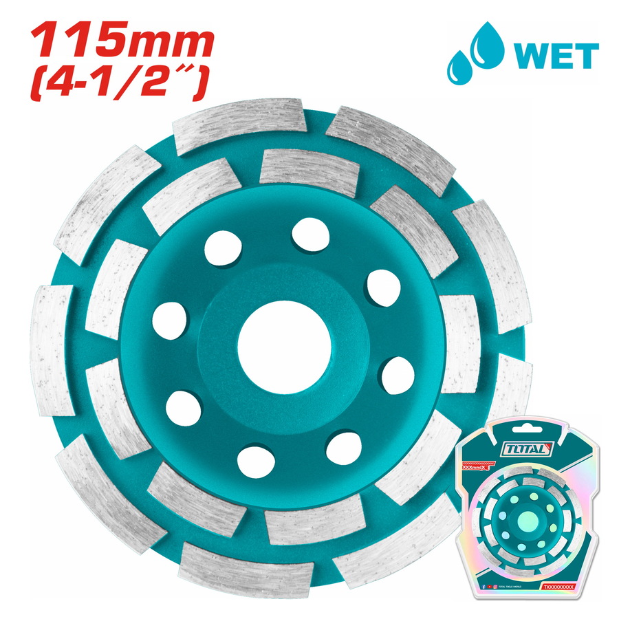 Total Diamond Cup Wheels Double Row Segmented Diameter:115mm