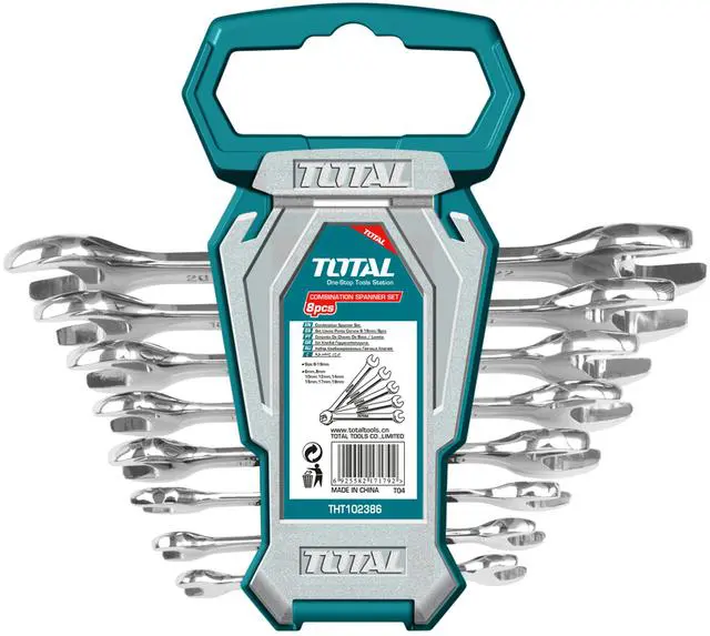 Total 8pcs double open end spanner set Size:6-22mm