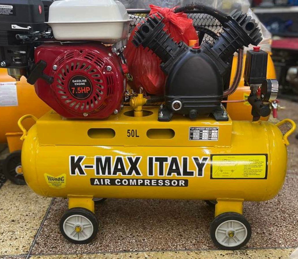 Kmax 50l petrol driven double piston air compressor