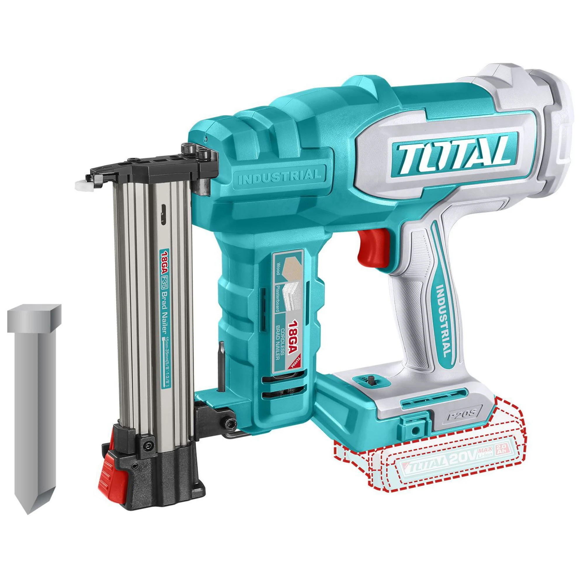 TOTAL Cordless brad nailer 20V 35mm